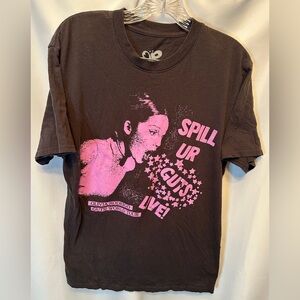 Olivia Rodrigo Spill Ur Guts World Tour Concert T Shirt Size Medium Black Pink